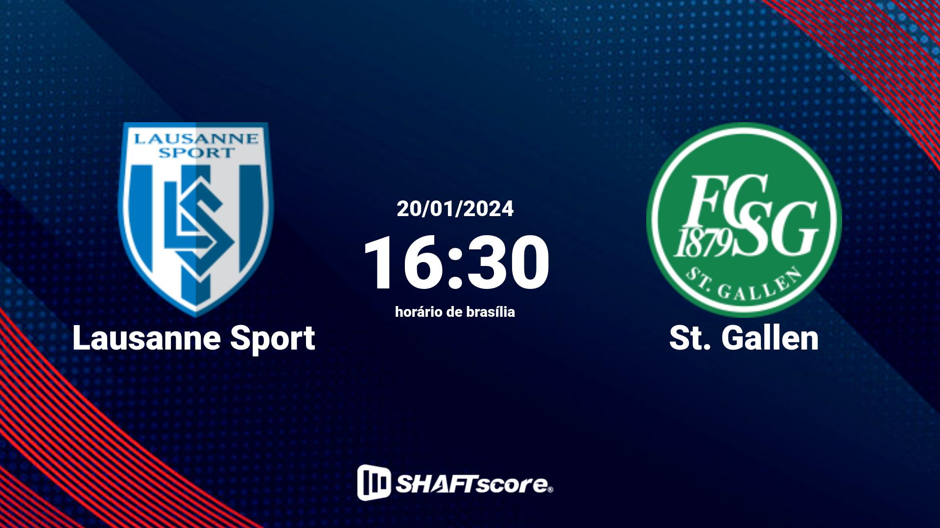 Estatísticas do jogo Lausanne Sport vs St. Gallen 20.01 16:30