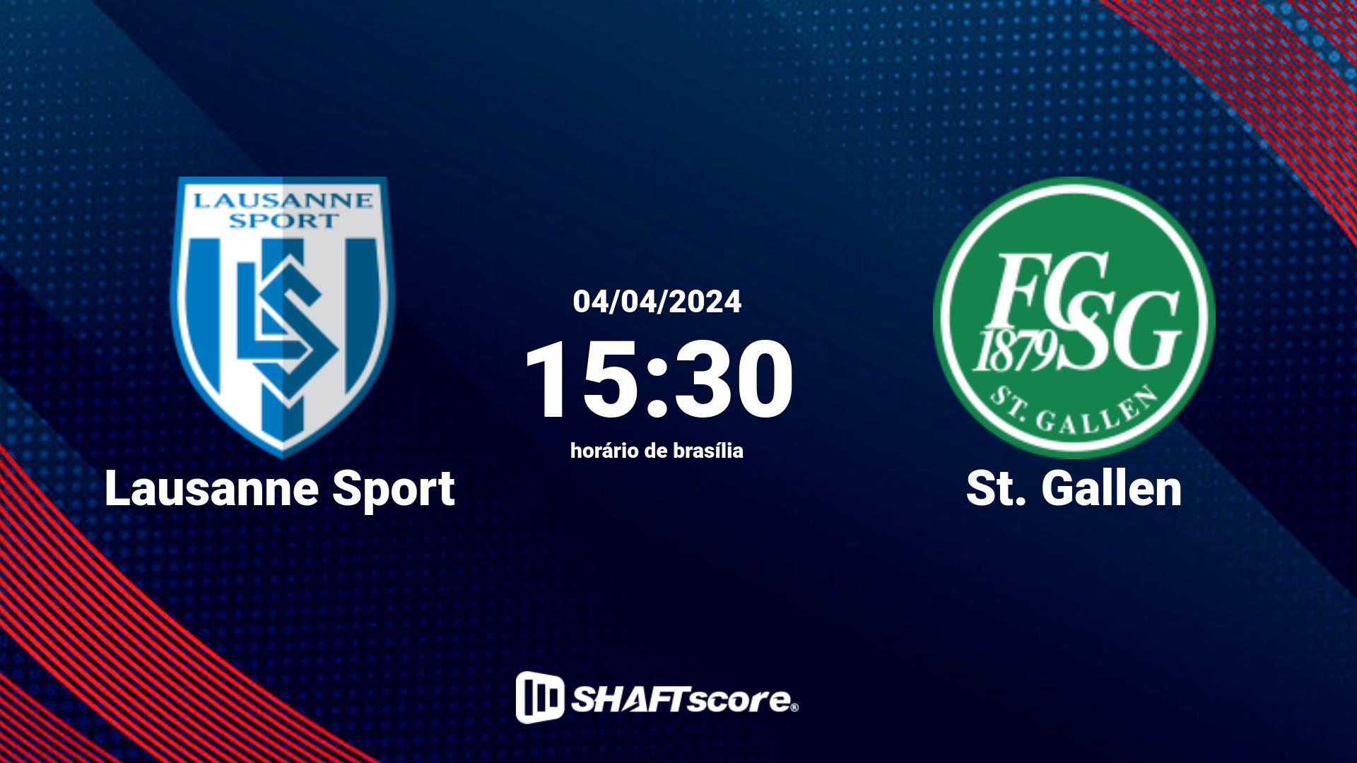 Estatísticas do jogo Lausanne Sport vs St. Gallen 04.04 15:30