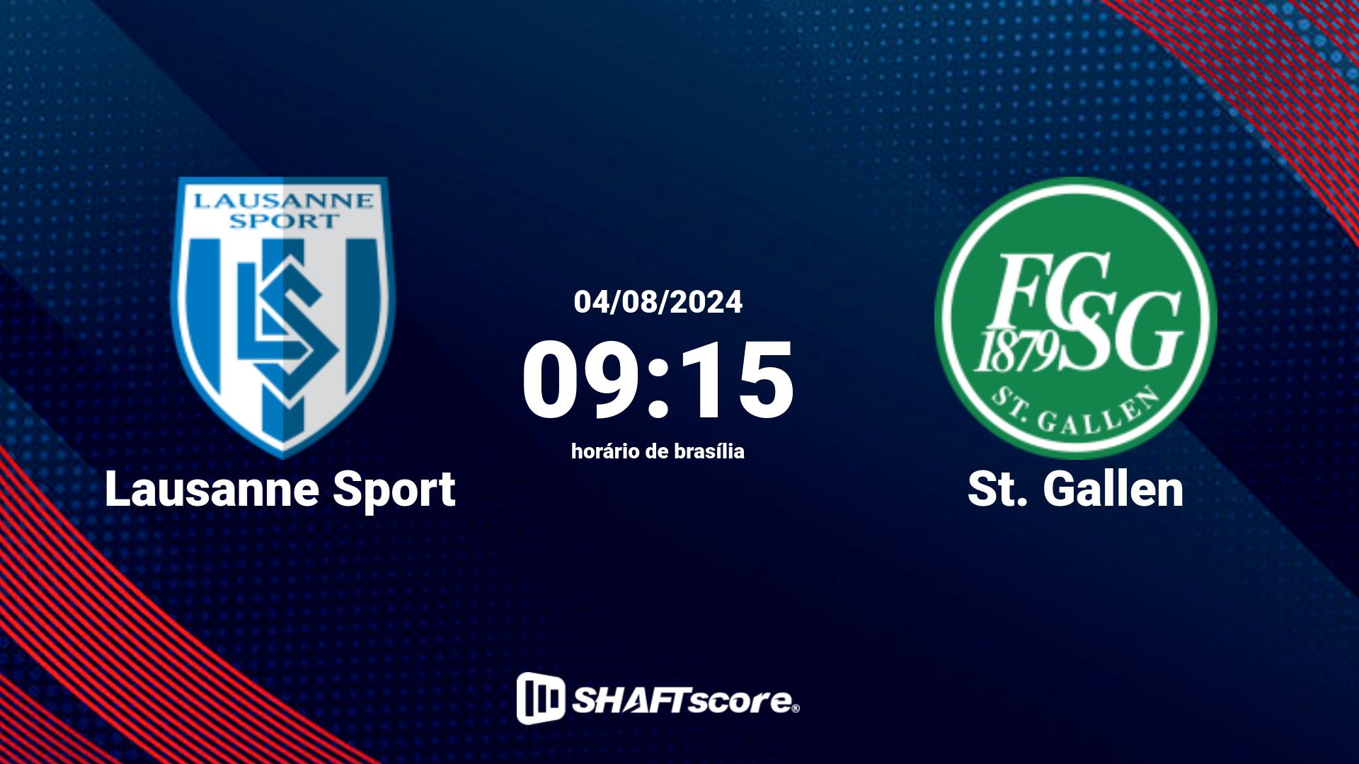 Estatísticas do jogo Lausanne Sport vs St. Gallen 04.08 09:15