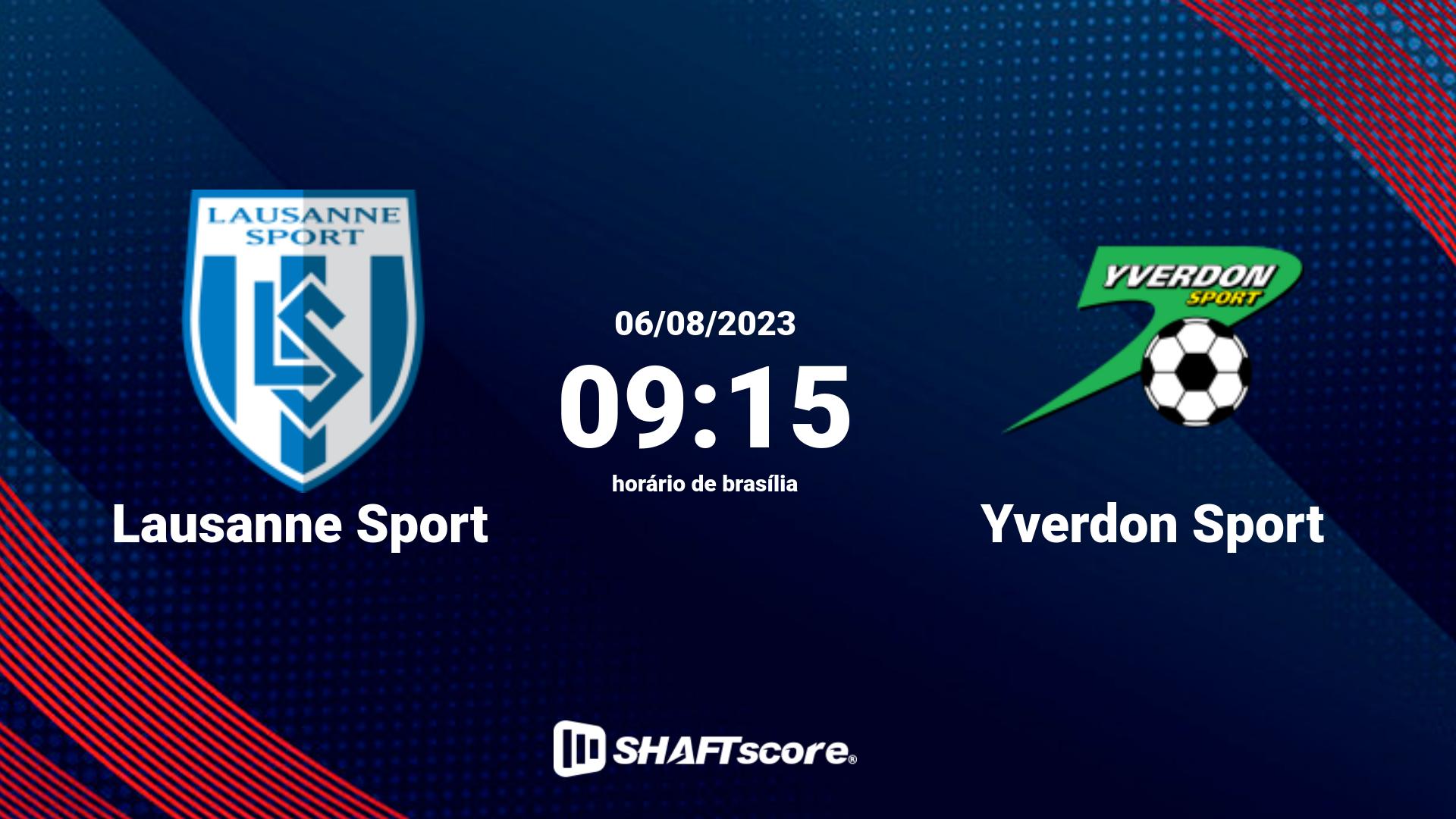 Estatísticas do jogo Lausanne Sport vs Yverdon Sport 06.08 09:15