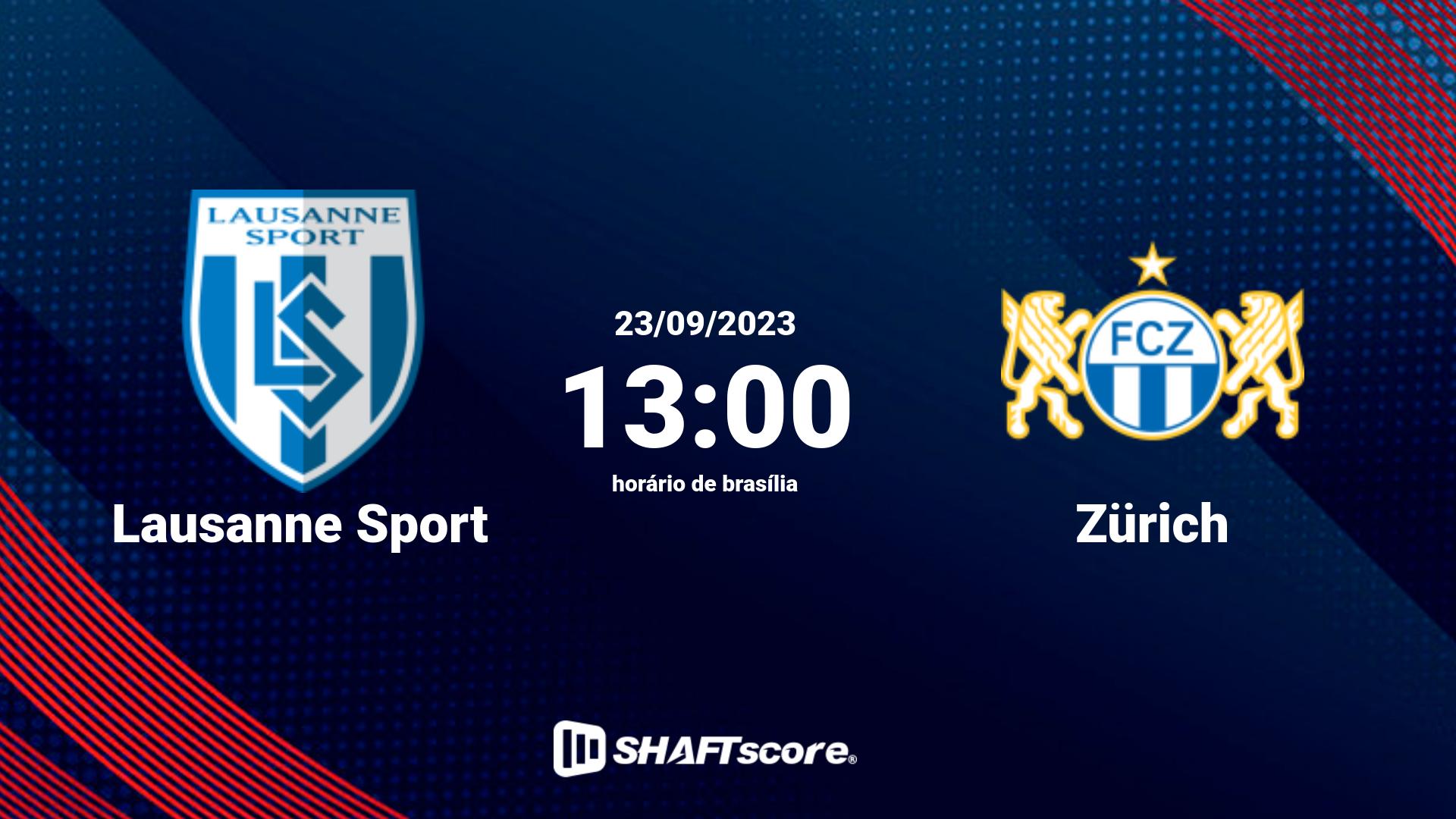 Estatísticas do jogo Lausanne Sport vs Zürich 23.09 13:00