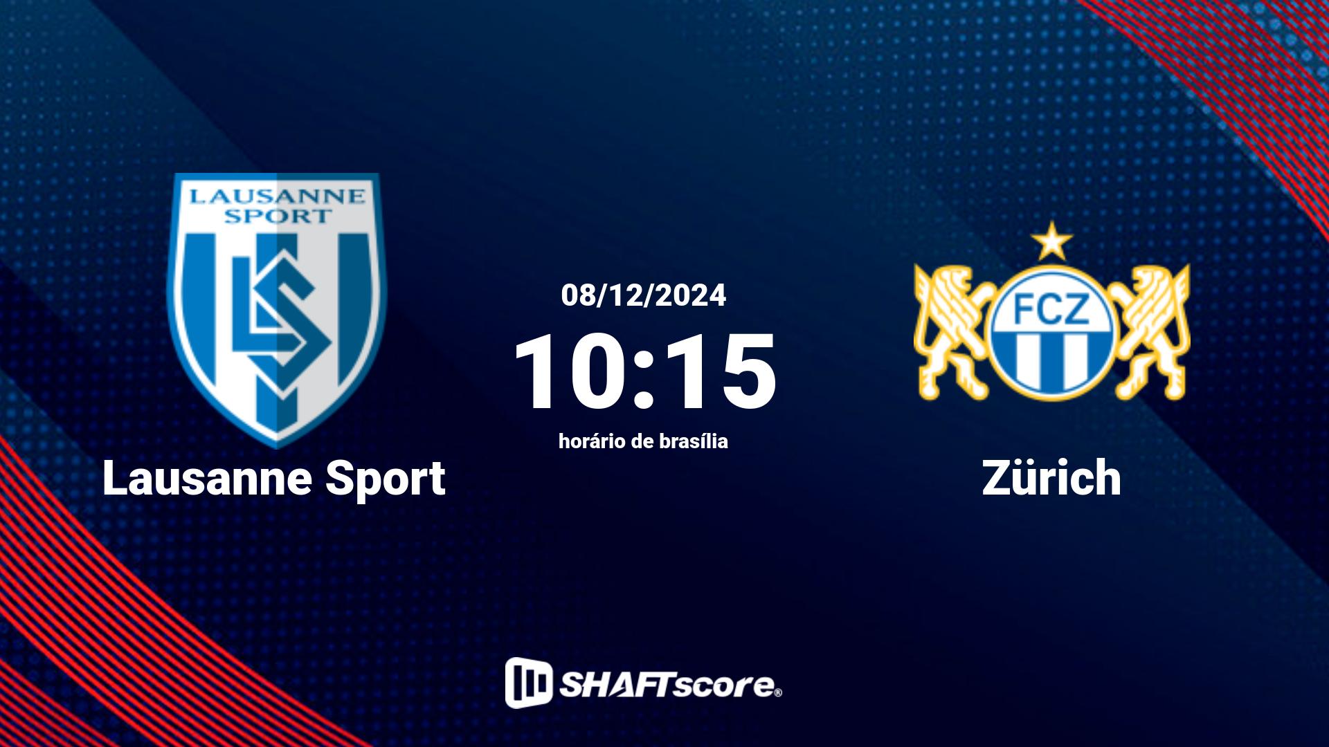 Estatísticas do jogo Lausanne Sport vs Zürich 08.12 10:15