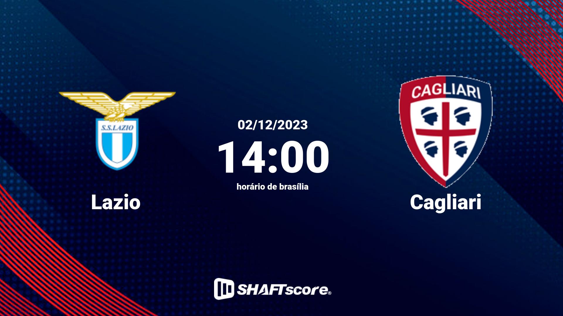 Estatísticas do jogo Lazio vs Cagliari 02.12 14:00