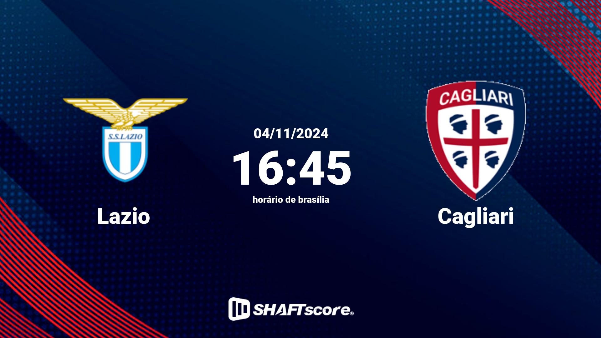 Estatísticas do jogo Lazio vs Cagliari 04.11 16:45