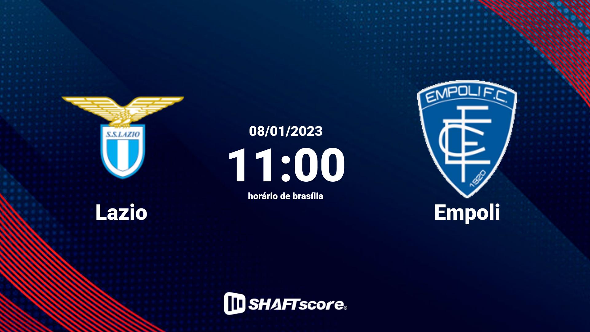 Estatísticas do jogo Lazio vs Empoli 08.01 11:00