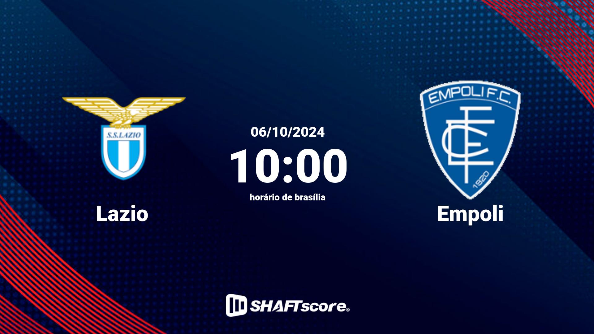 Estatísticas do jogo Lazio vs Empoli 06.10 10:00