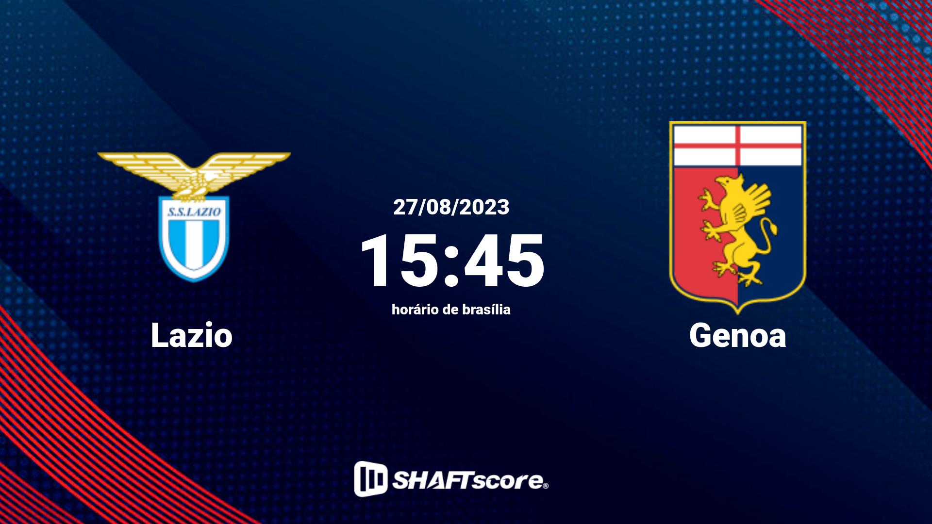 Estatísticas do jogo Lazio vs Genoa 27.08 15:45