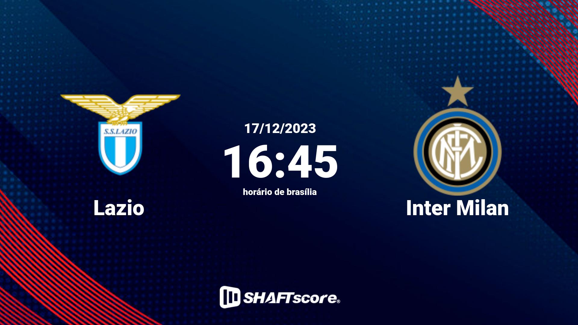 Estatísticas do jogo Lazio vs Inter Milan 17.12 16:45