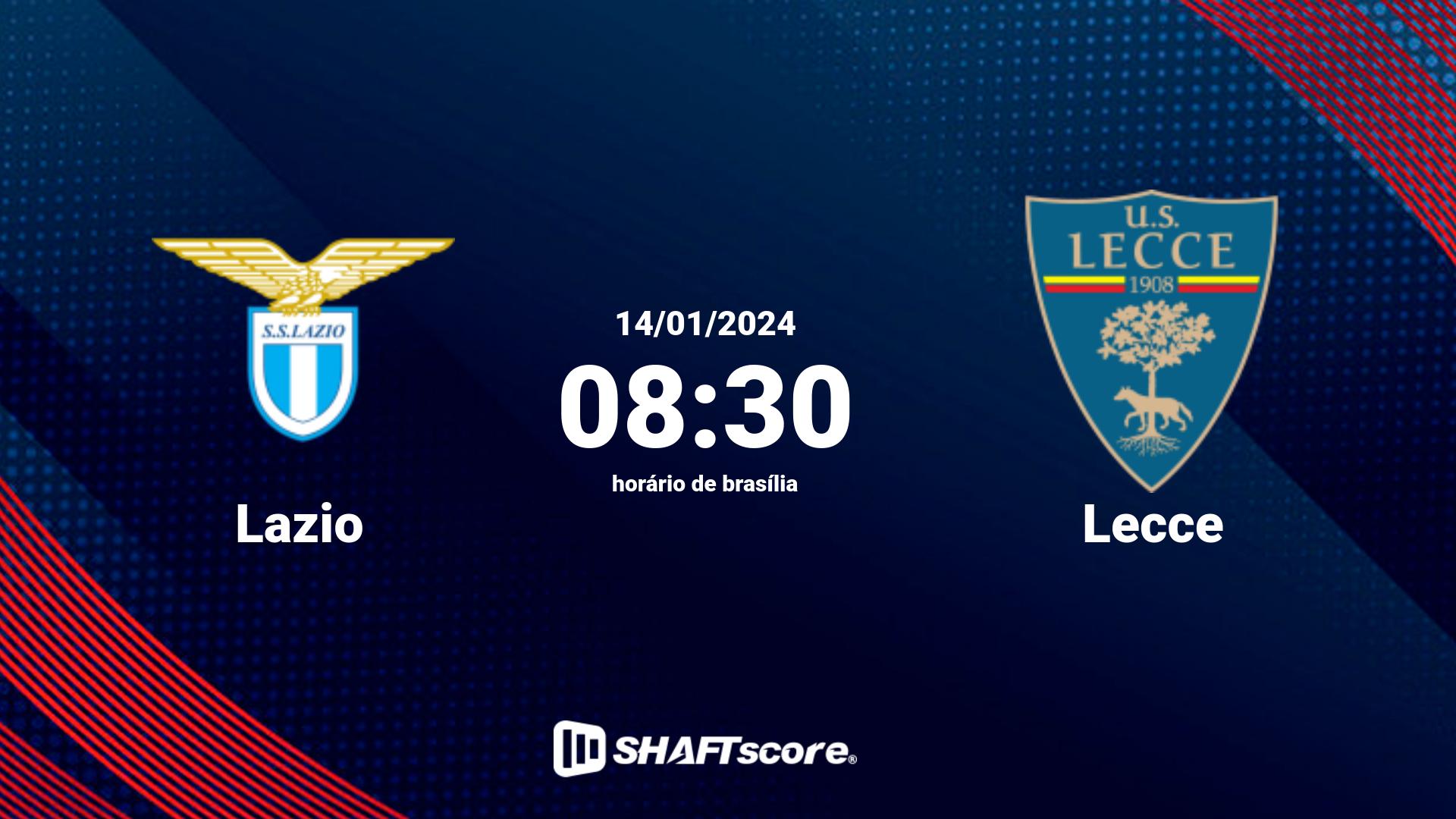 Estatísticas do jogo Lazio vs Lecce 14.01 08:30