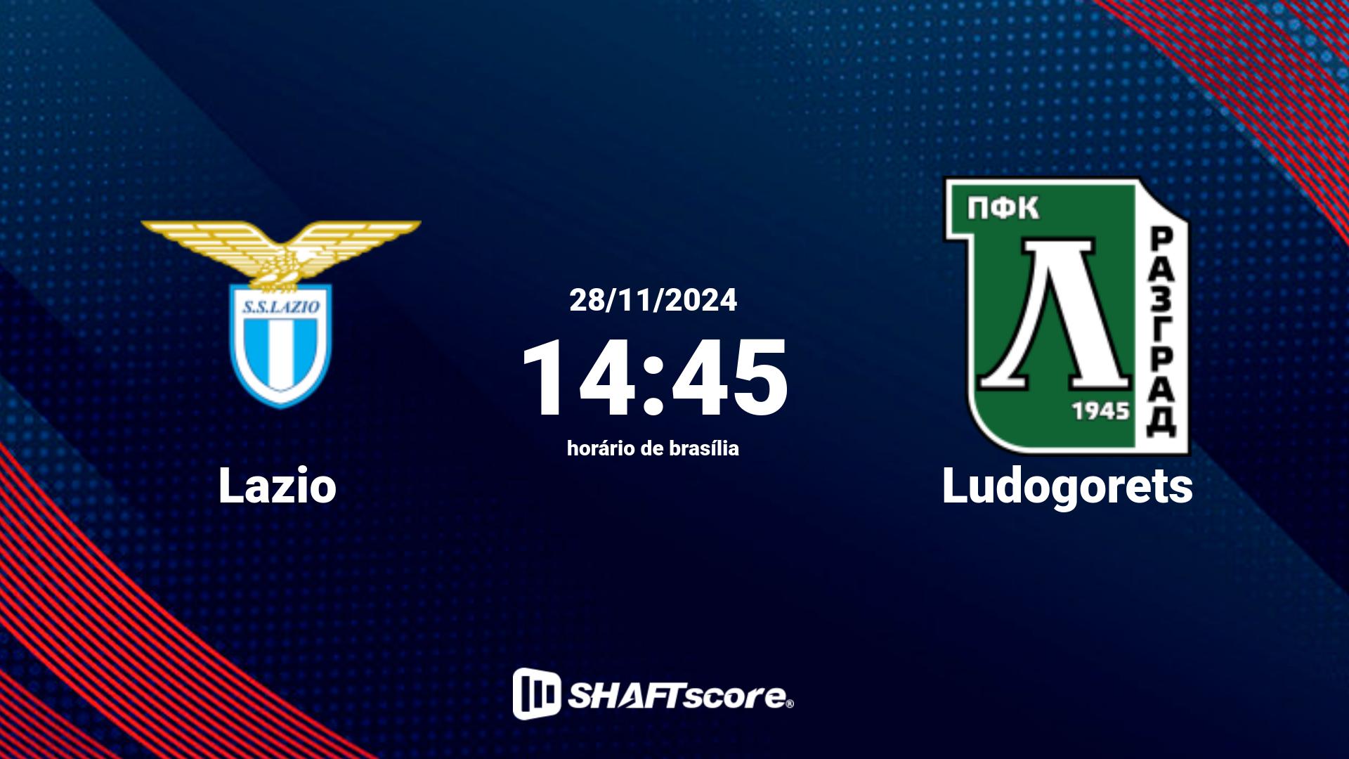 Estatísticas do jogo Lazio vs Ludogorets 28.11 14:45