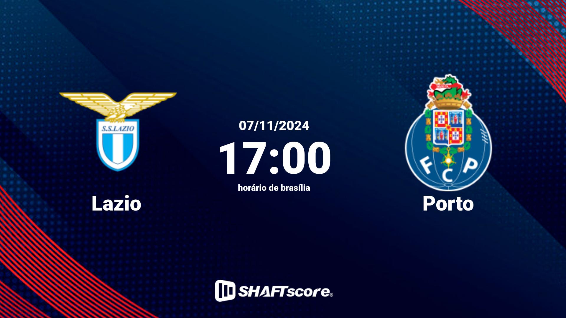 Estatísticas do jogo Lazio vs Porto 07.11 17:00