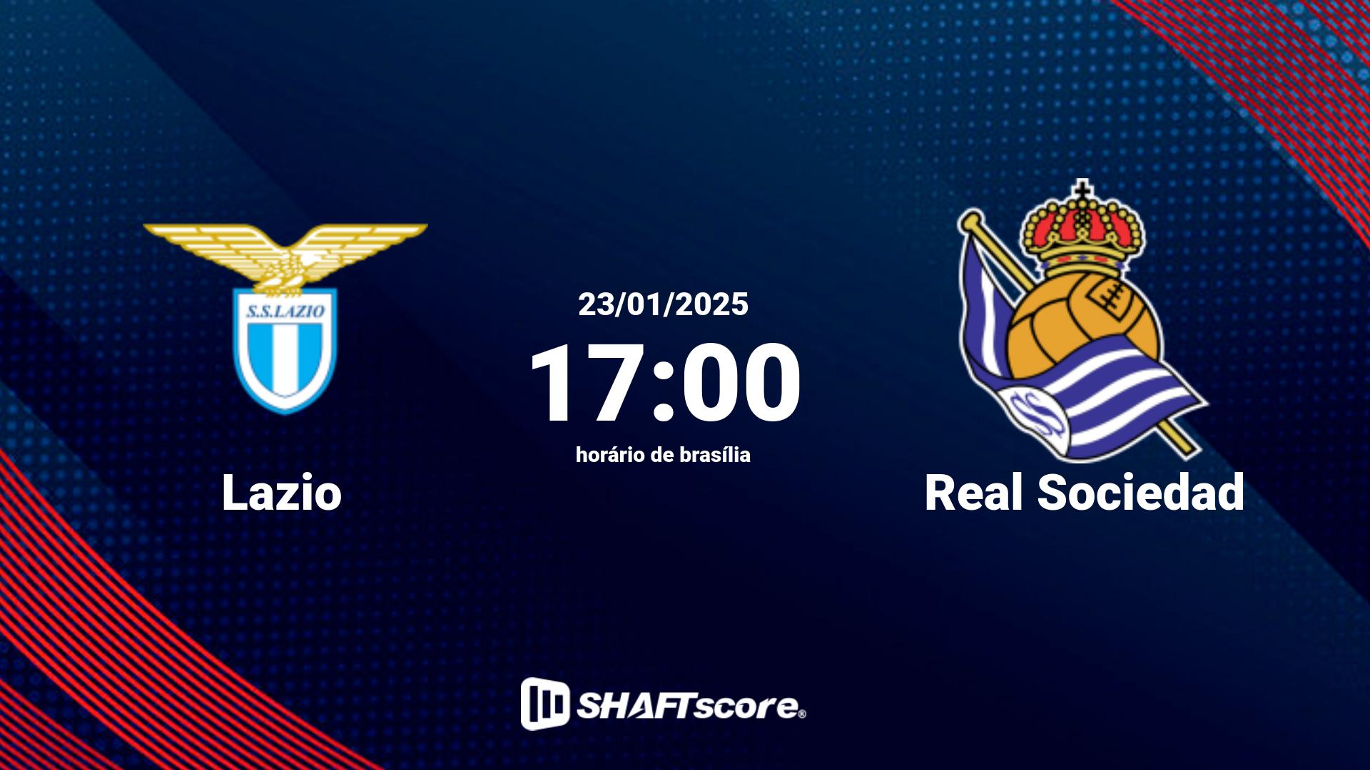 Estatísticas do jogo Lazio vs Real Sociedad 23.01 17:00