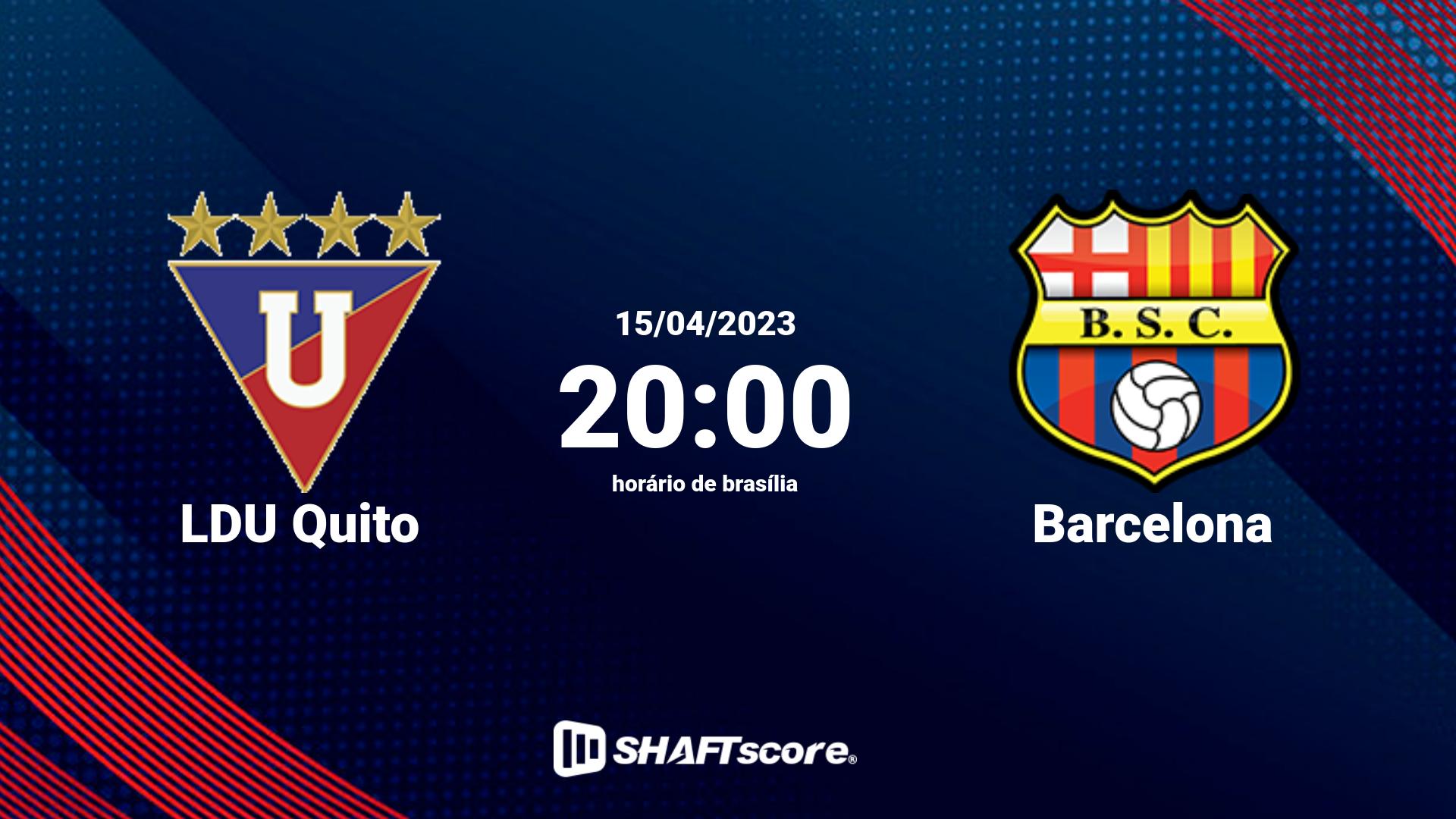 Estatísticas do jogo LDU Quito vs Barcelona 15.04 20:00