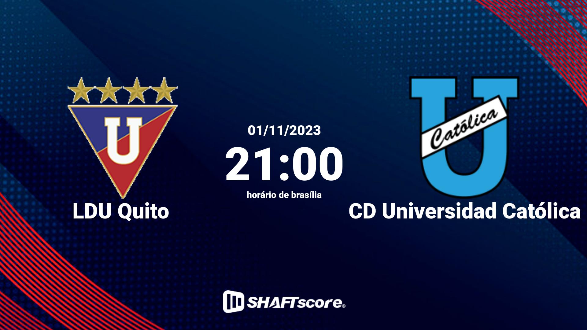 Estatísticas do jogo LDU Quito vs CD Universidad Católica 01.11 21:00