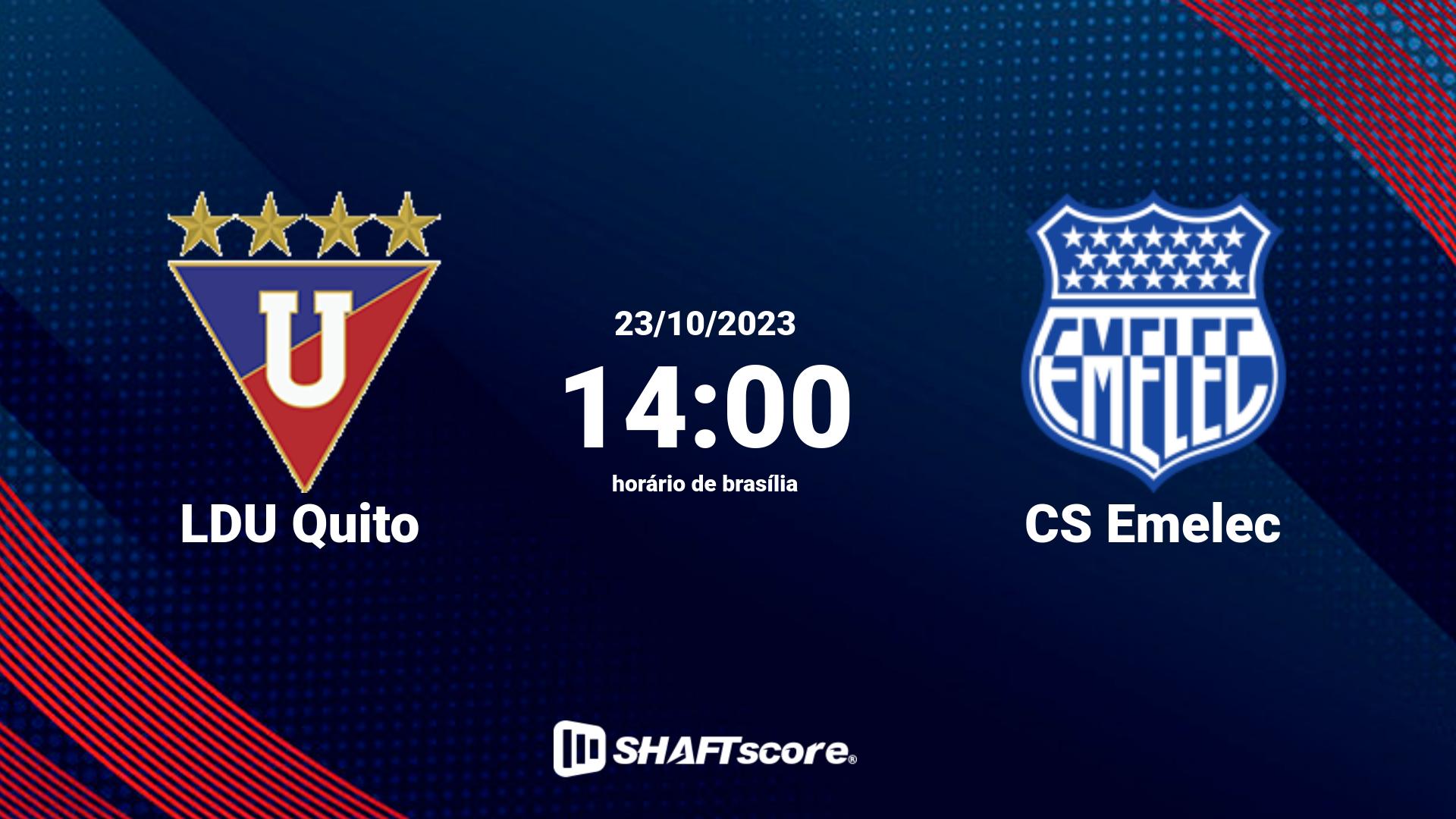 Estatísticas do jogo LDU Quito vs CS Emelec 23.10 14:00