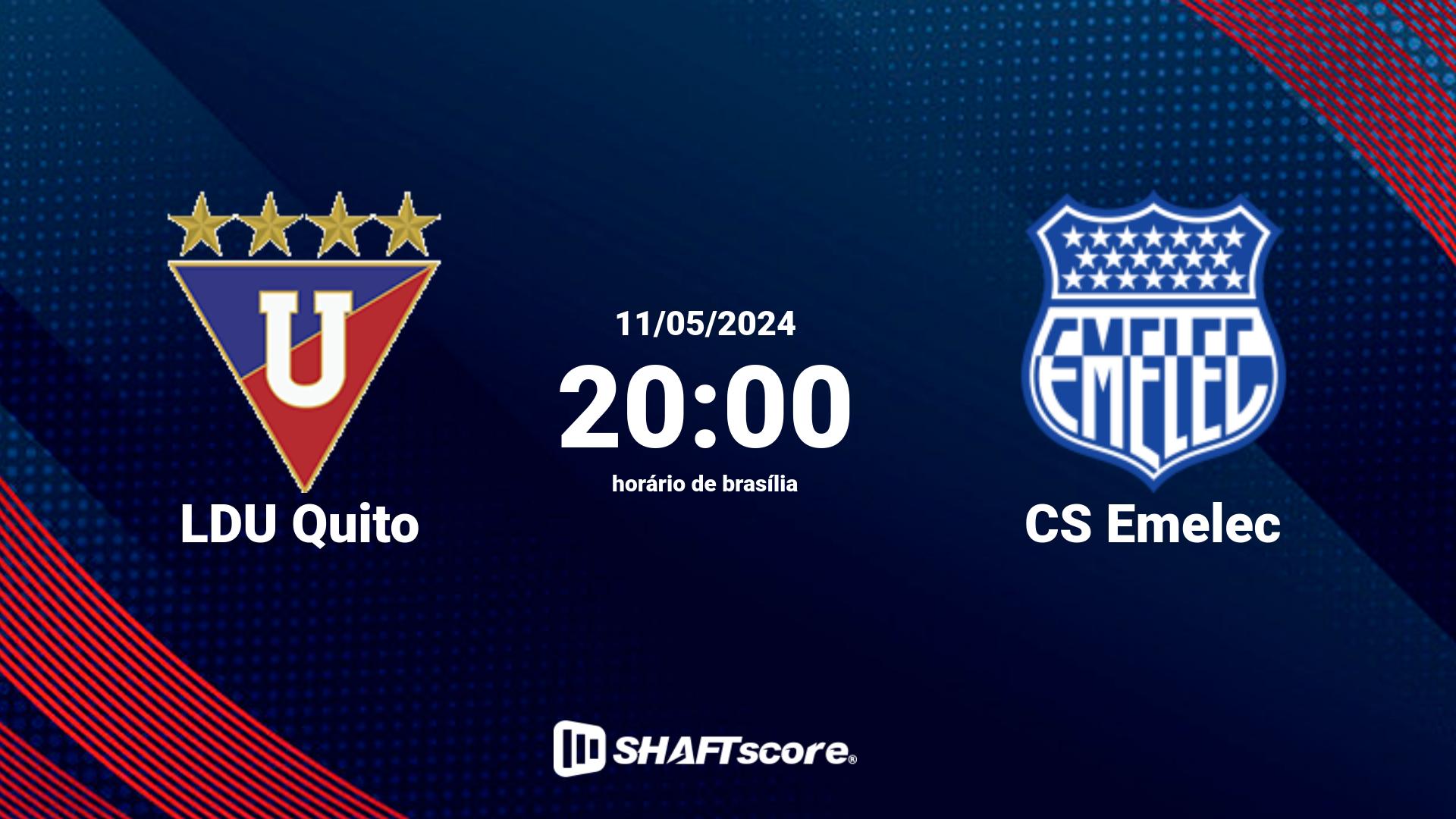 Estatísticas do jogo LDU Quito vs CS Emelec 11.05 20:00