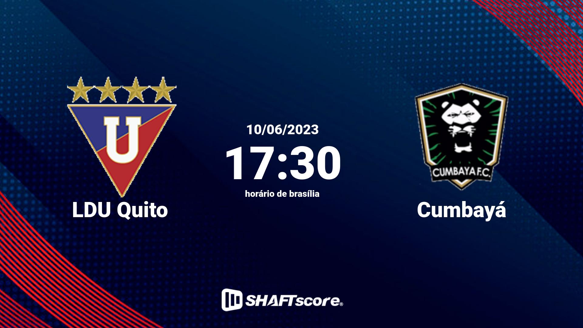 Estatísticas do jogo LDU Quito vs Cumbayá 10.06 17:30