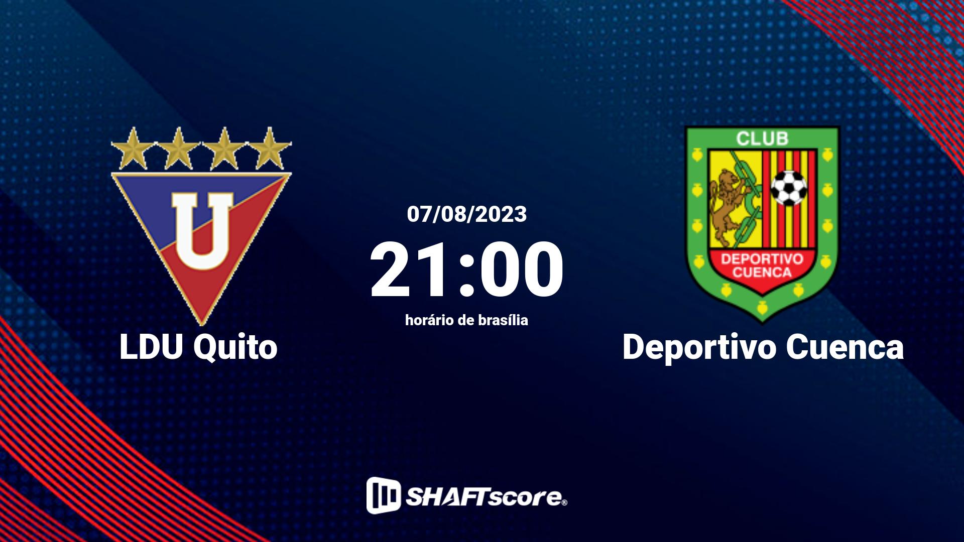 Estatísticas do jogo LDU Quito vs Deportivo Cuenca 07.08 21:00