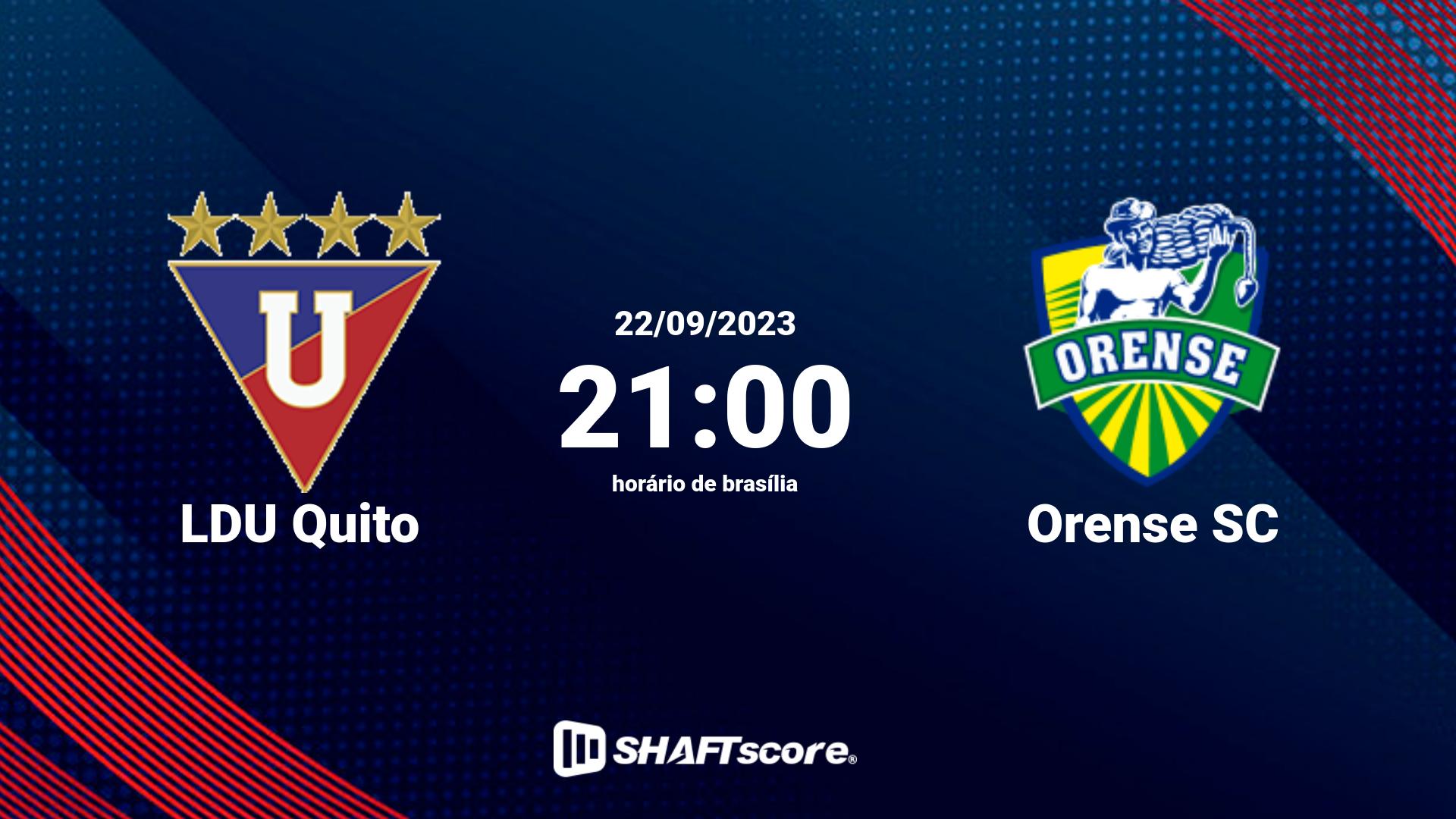 Estatísticas do jogo LDU Quito vs Orense SC 22.09 21:00