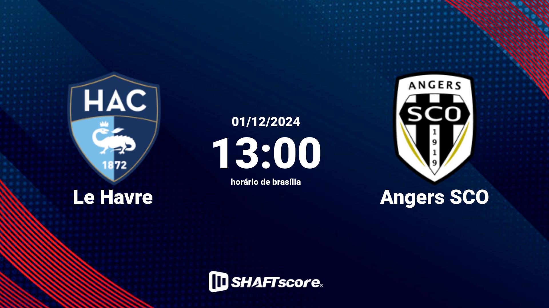 Estatísticas do jogo Le Havre vs Angers SCO 01.12 13:00