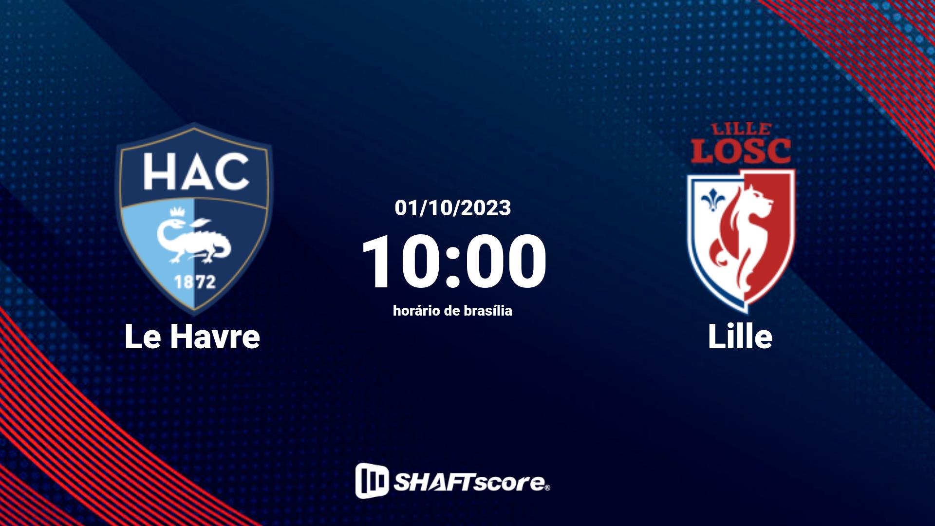 Estatísticas do jogo Le Havre vs Lille 01.10 10:00