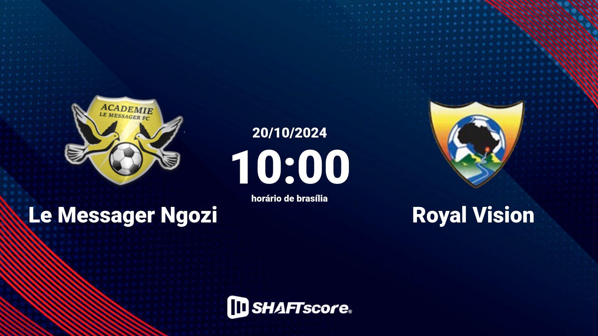 Estatísticas do jogo Le Messager Ngozi vs Royal Vision 20.10 10:00