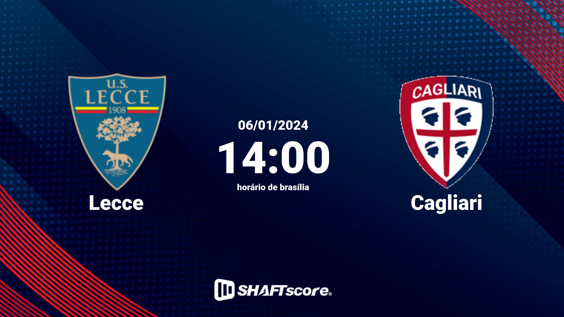 Estatísticas do jogo Lecce vs Cagliari 06.01 14:00