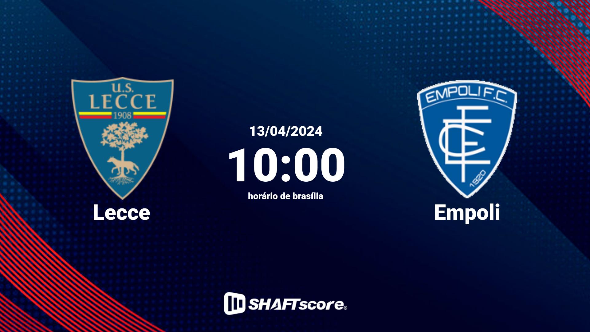 Estatísticas do jogo Lecce vs Empoli 13.04 10:00