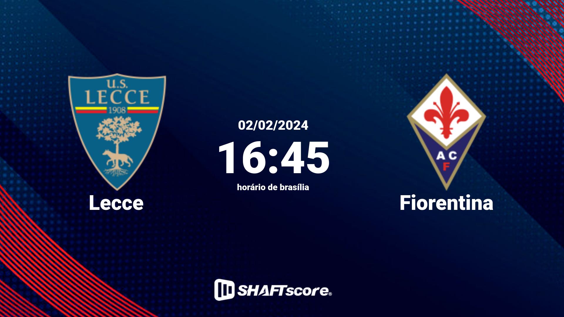 Estatísticas do jogo Lecce vs Fiorentina 02.02 16:45