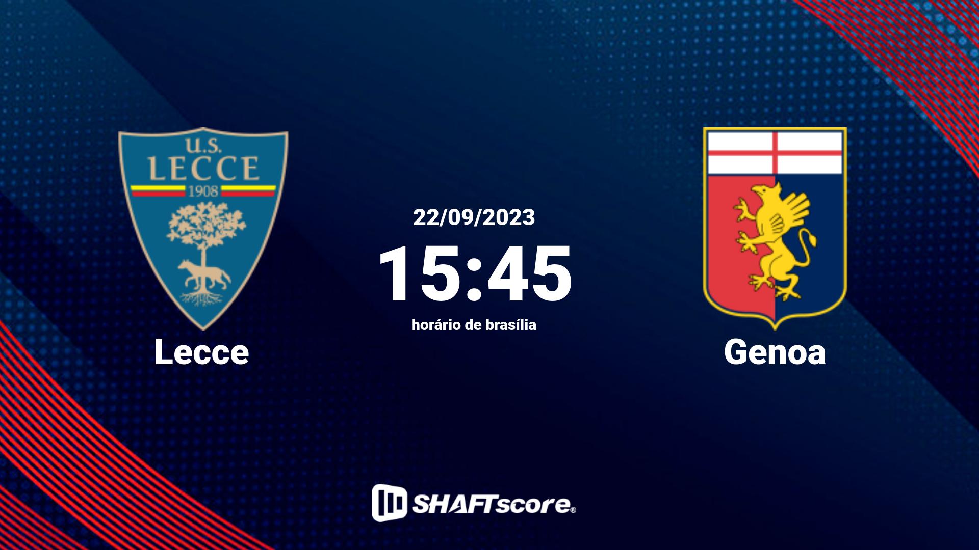 Estatísticas do jogo Lecce vs Genoa 22.09 15:45