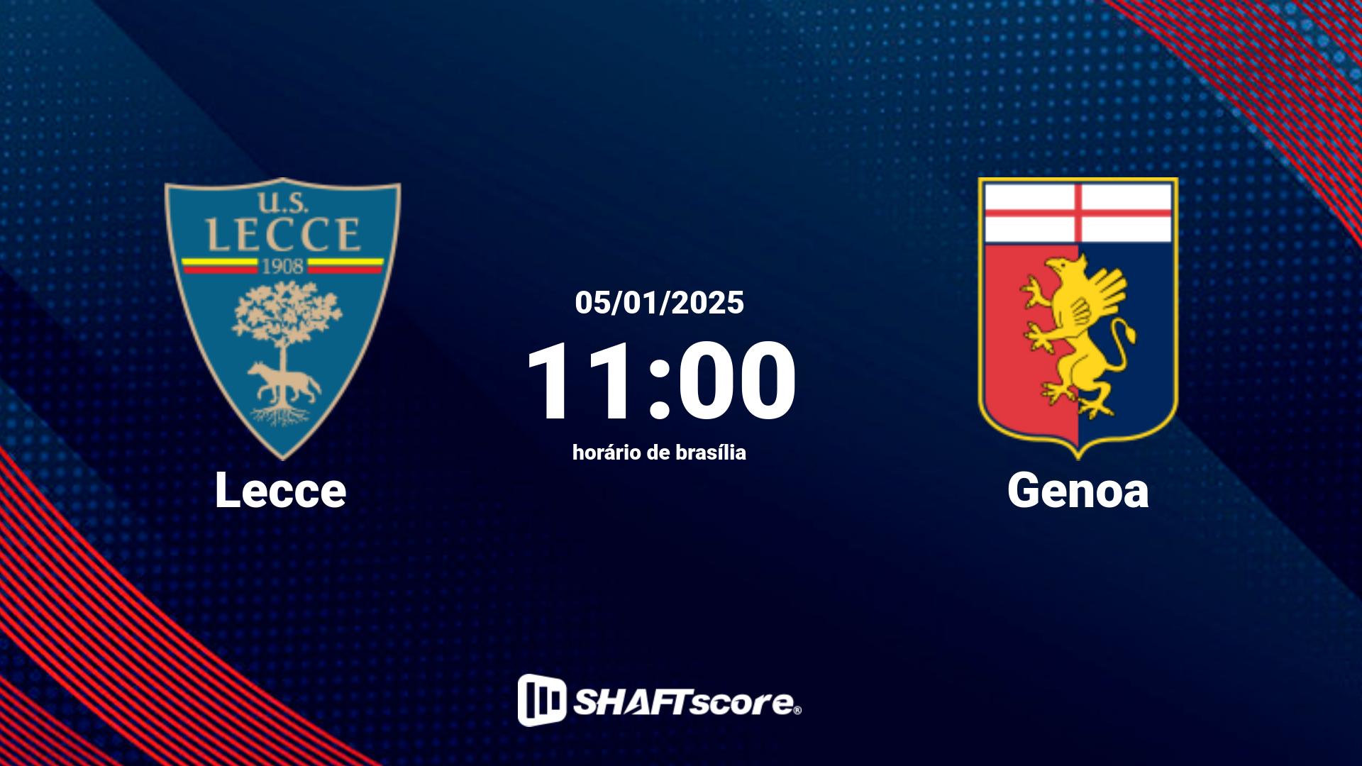 Estatísticas do jogo Lecce vs Genoa 05.01 11:00