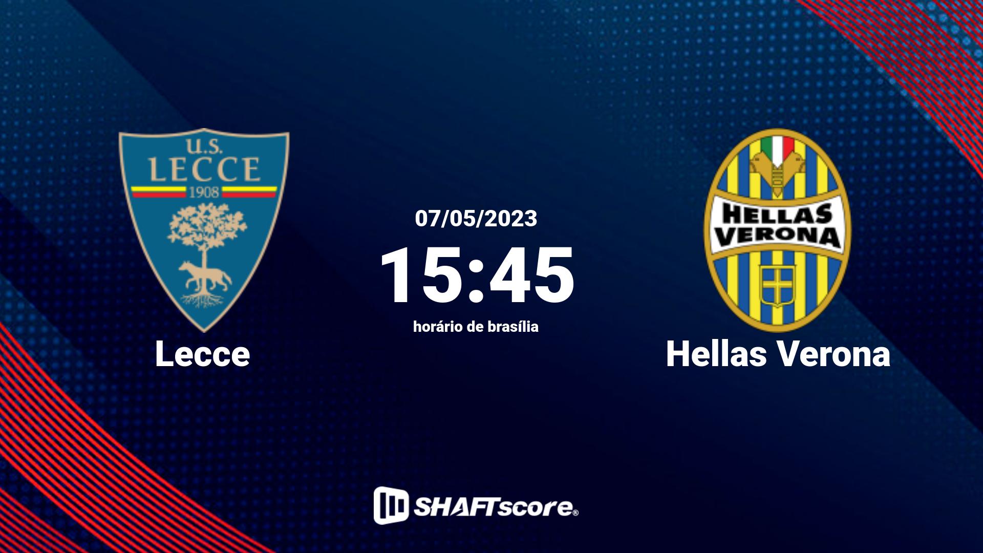 Estatísticas do jogo Lecce vs Hellas Verona 07.05 15:45