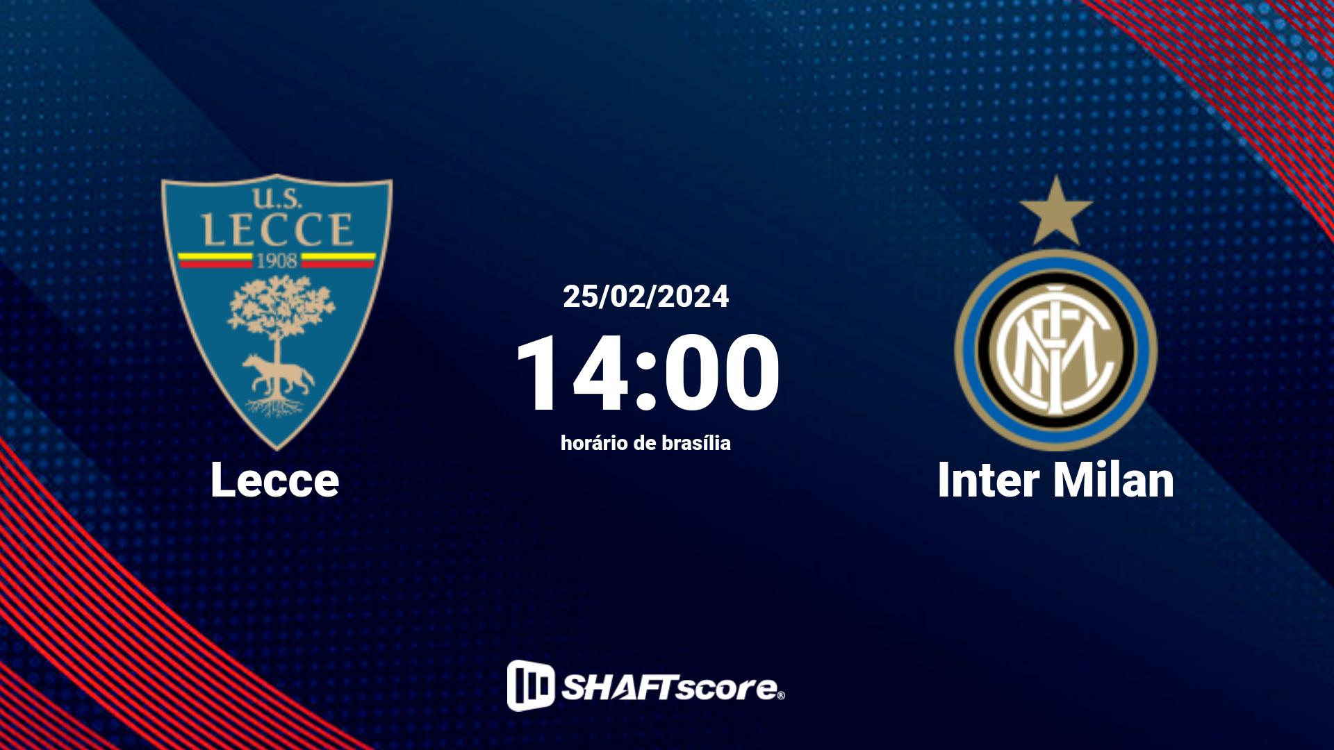 Estatísticas do jogo Lecce vs Inter Milan 25.02 14:00