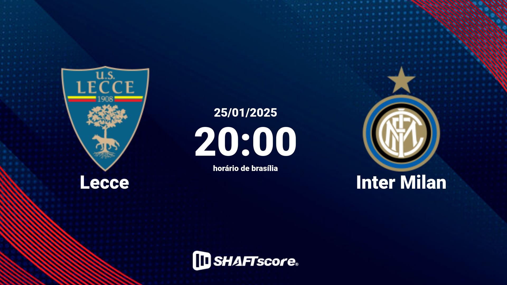 Estatísticas do jogo Lecce vs Inter Milan 25.01 20:00