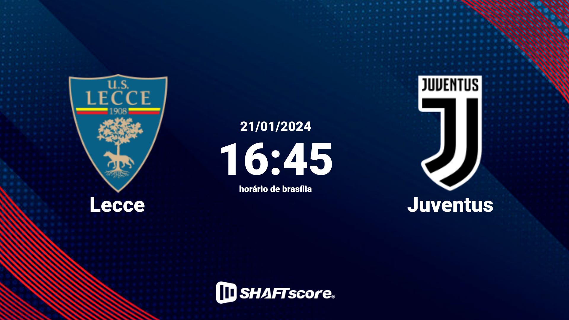 Estatísticas do jogo Lecce vs Juventus 21.01 16:45