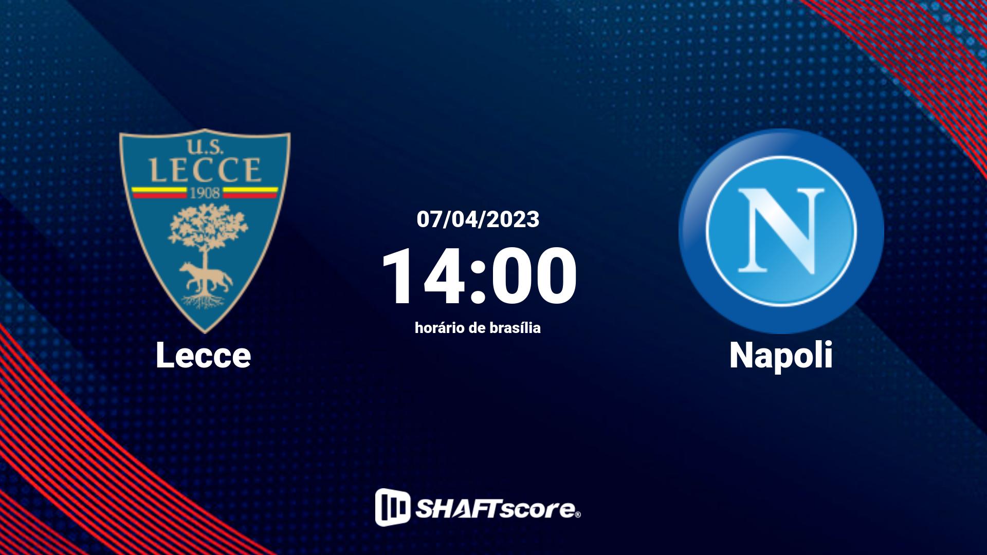 Estatísticas do jogo Lecce vs Napoli 07.04 14:00