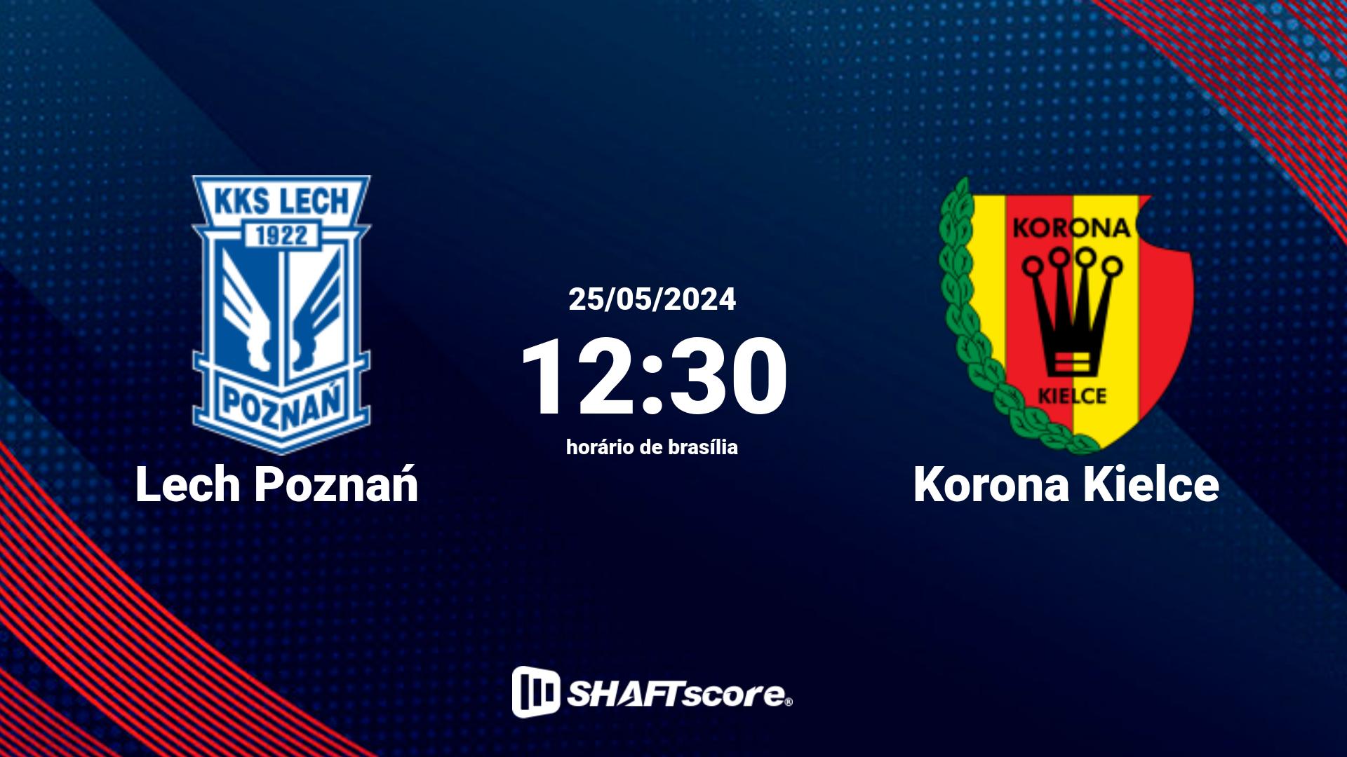 Estatísticas do jogo Lech Poznań vs Korona Kielce 25.05 12:30