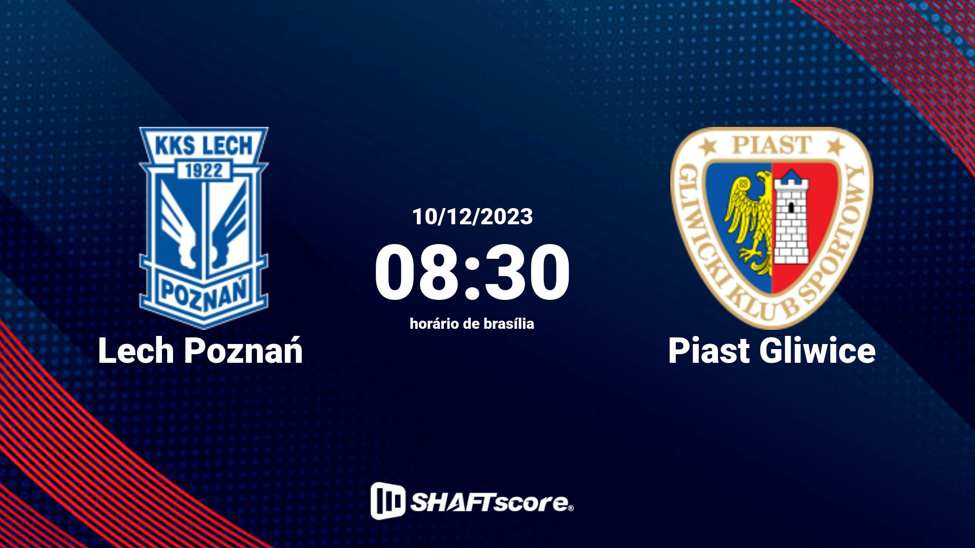 Estatísticas do jogo Lech Poznań vs Piast Gliwice 10.12 08:30