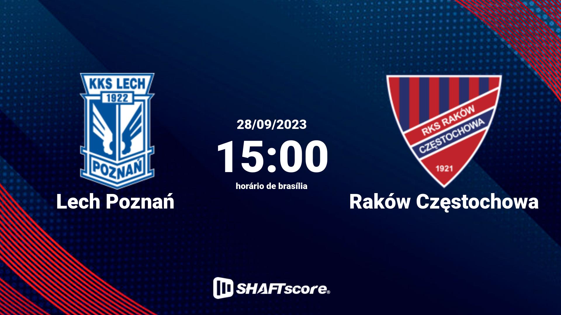 Estatísticas do jogo Lech Poznań vs Raków Częstochowa 28.09 15:00