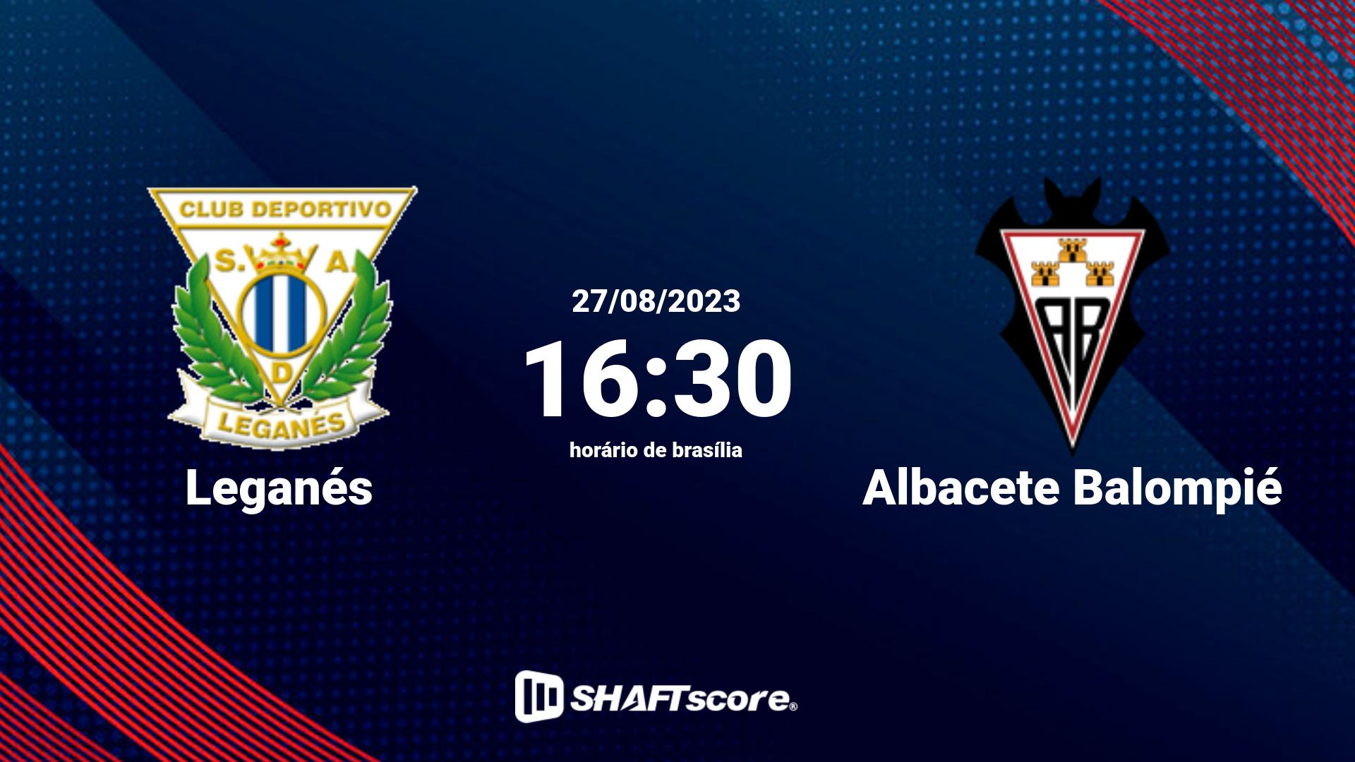 Estatísticas do jogo Leganés vs Albacete Balompié 27.08 16:30