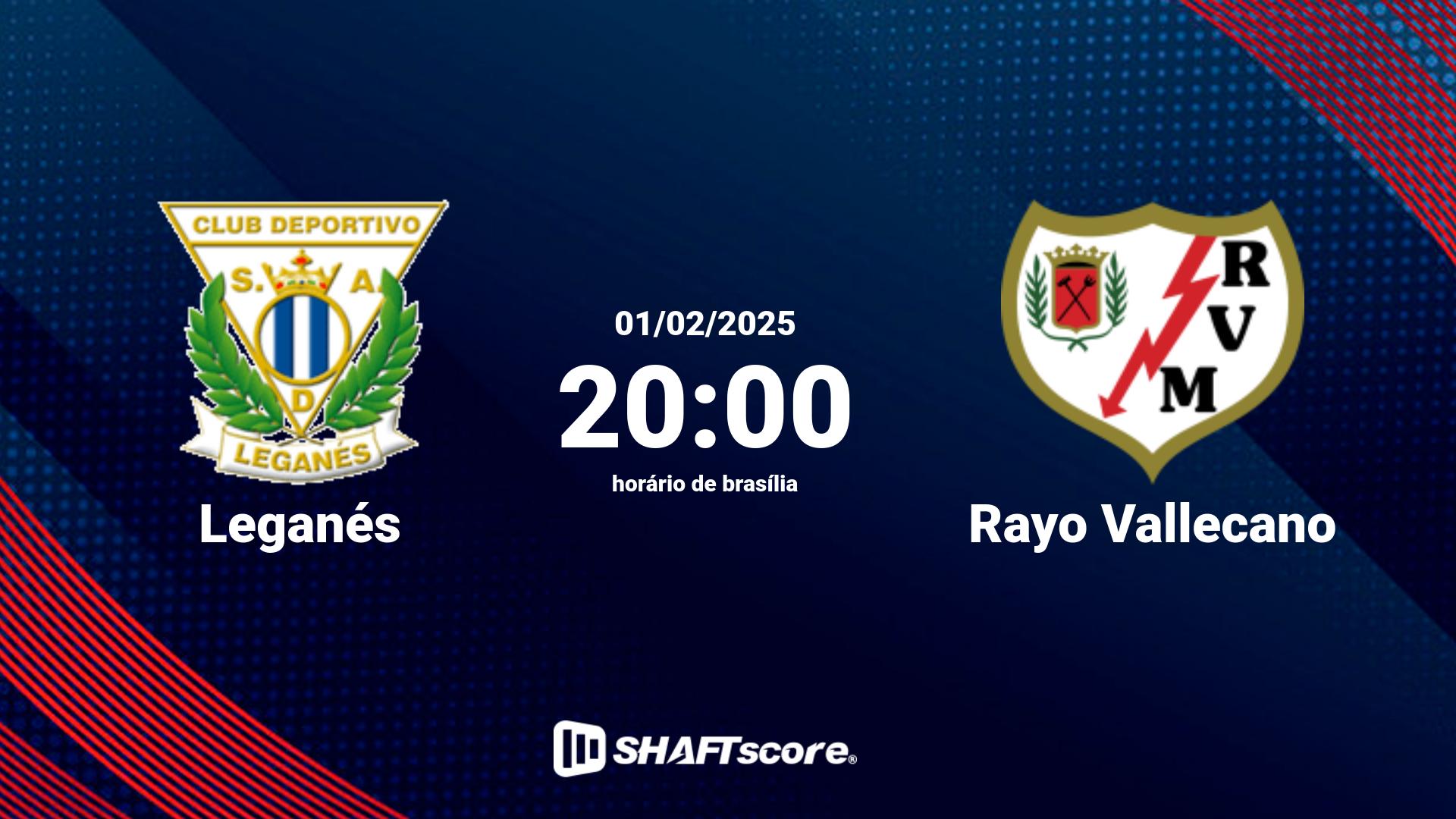 Estatísticas do jogo Leganés vs Rayo Vallecano 01.02 20:00