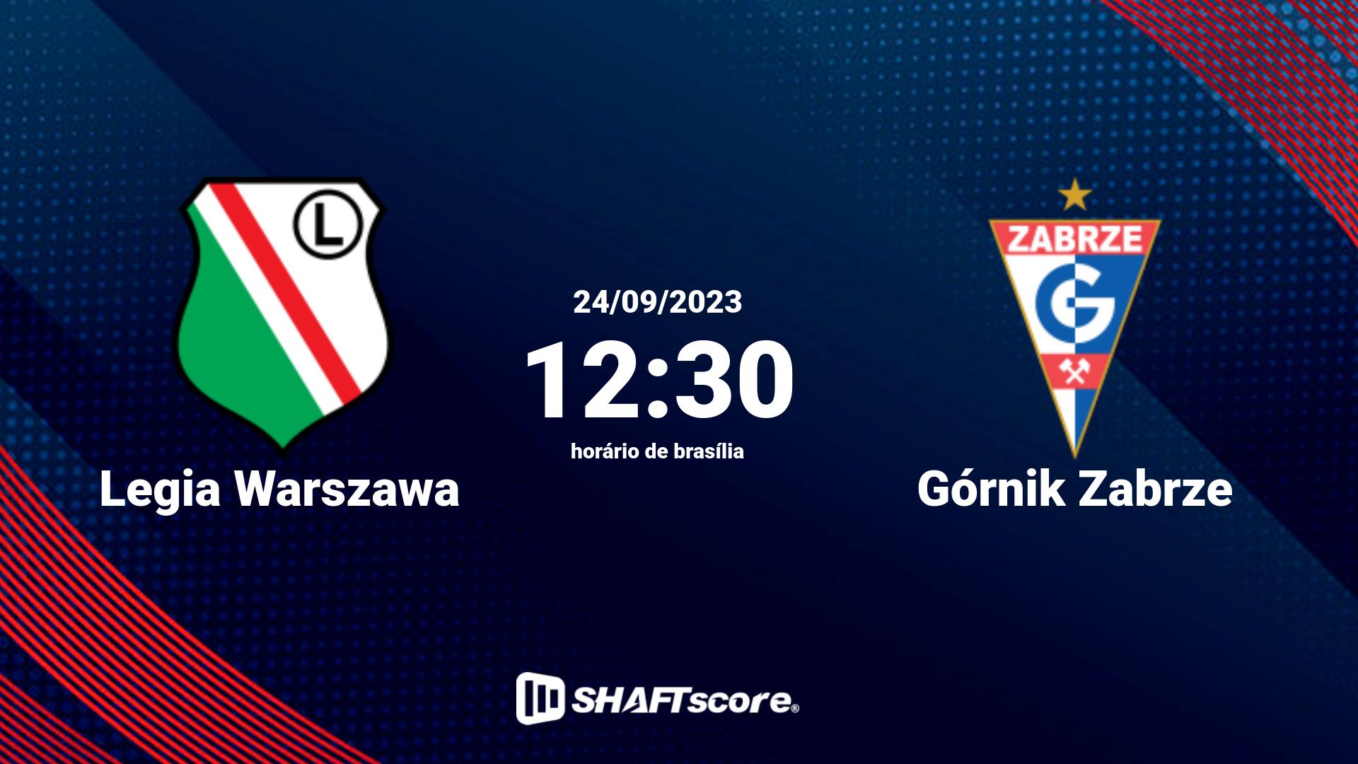 Estatísticas do jogo Legia Warszawa vs Górnik Zabrze 24.09 12:30