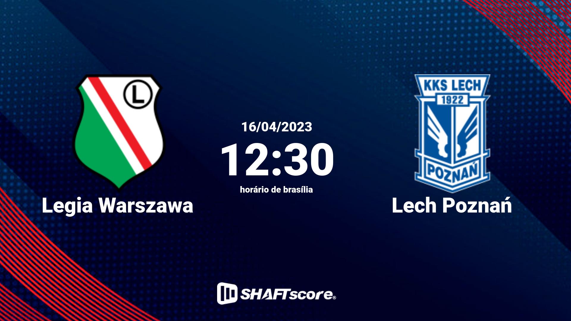 Estatísticas do jogo Legia Warszawa vs Lech Poznań 16.04 12:30