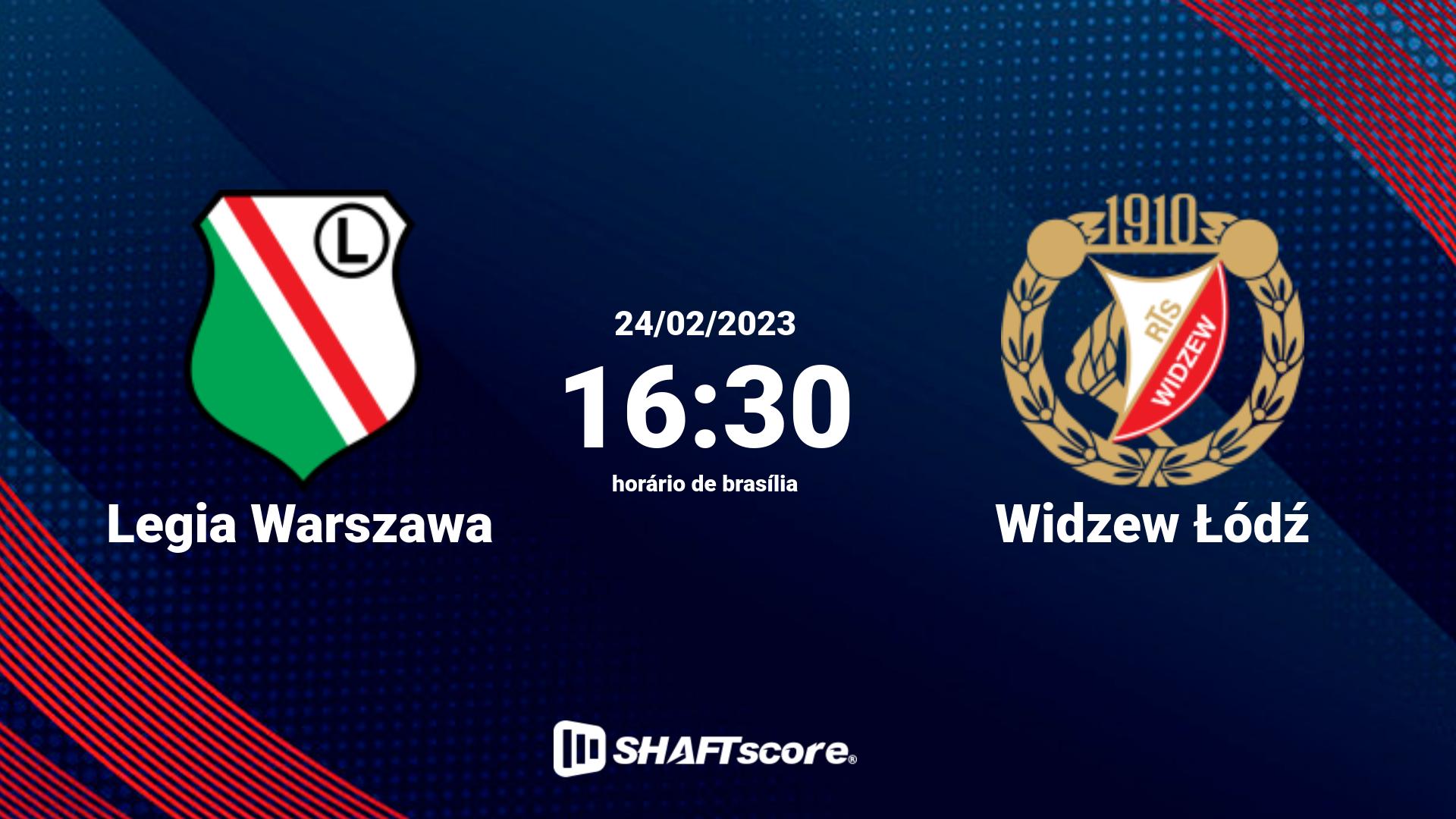 Estatísticas do jogo Legia Warszawa vs Widzew Łódź 24.02 16:30