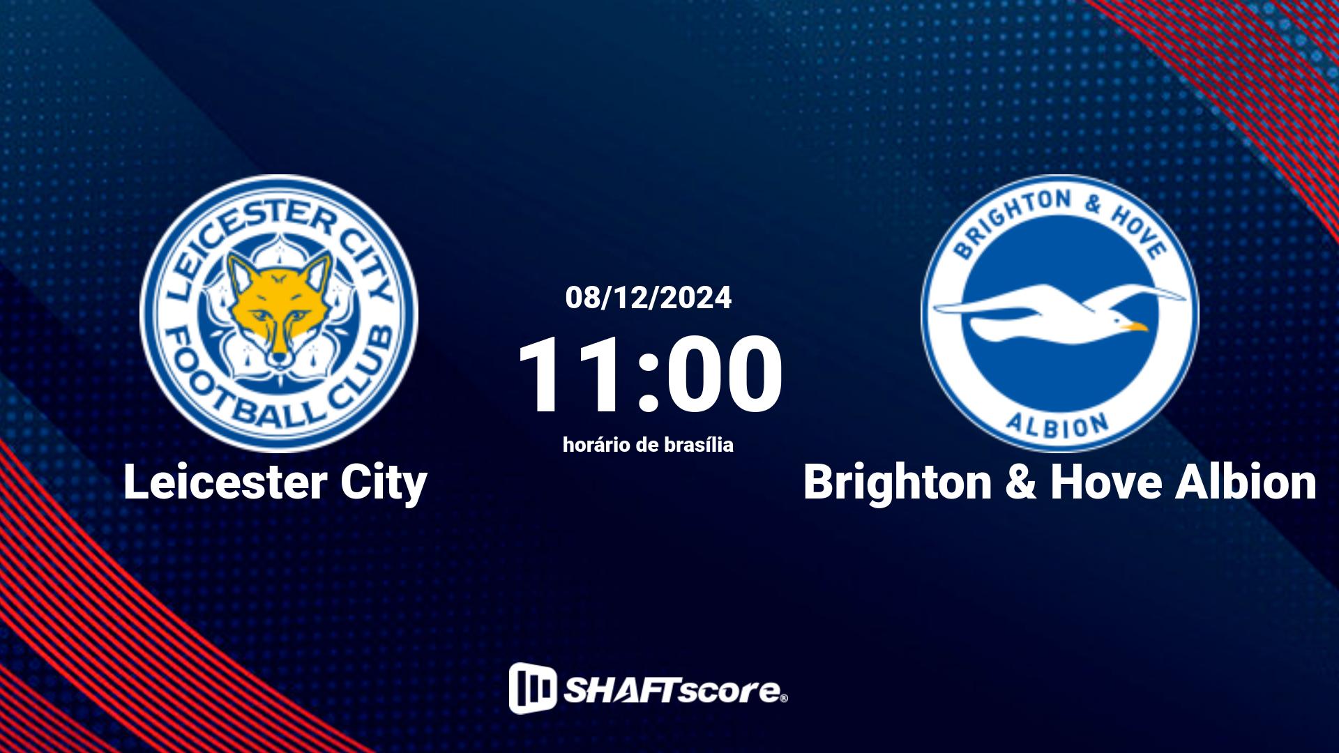 Estatísticas do jogo Leicester City vs Brighton & Hove Albion 08.12 11:00