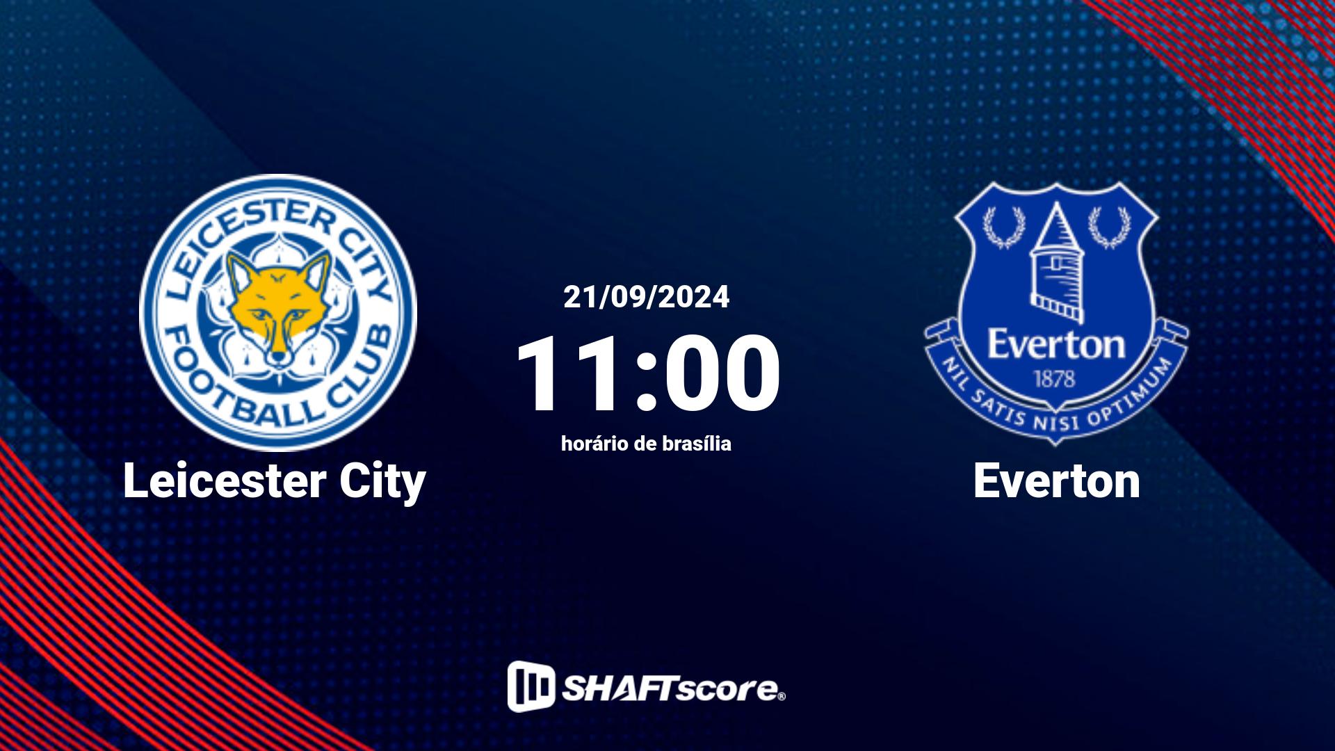 Estatísticas do jogo Leicester City vs Everton 21.09 11:00