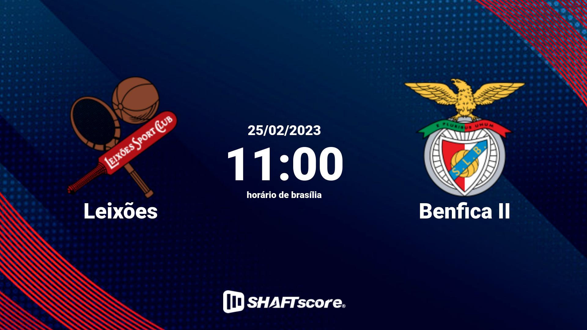 Estatísticas do jogo Leixões vs Benfica II 25.02 11:00