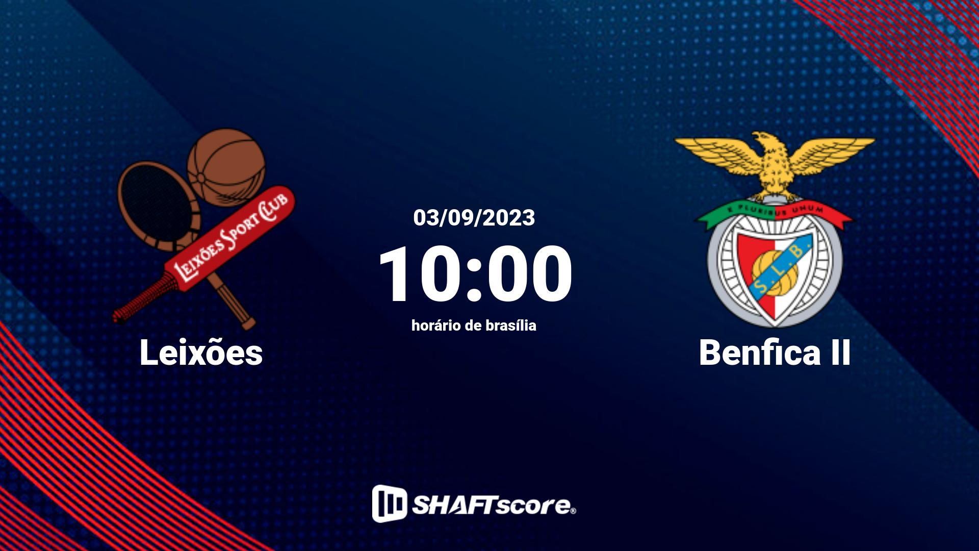 Estatísticas do jogo Leixões vs Benfica II 03.09 10:00