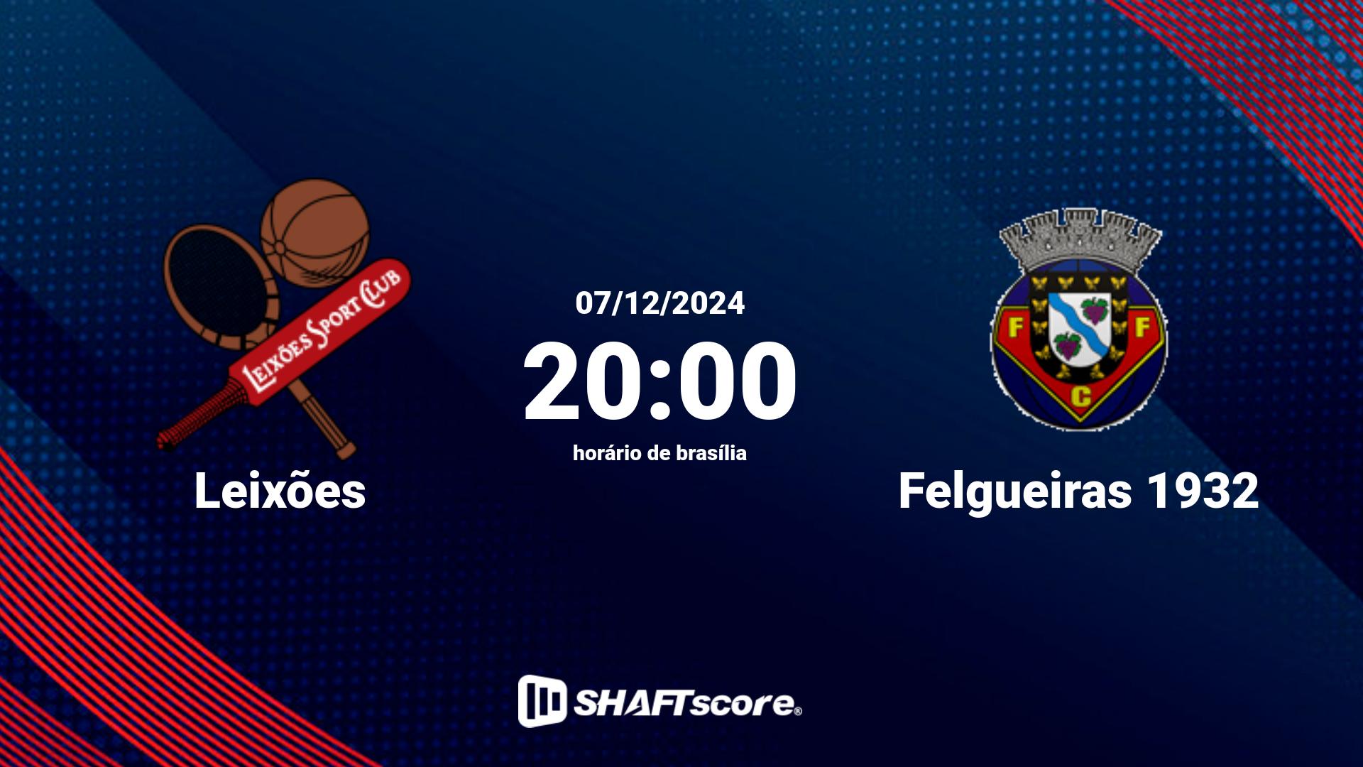 Estatísticas do jogo Leixões vs Felgueiras 1932 07.12 20:00