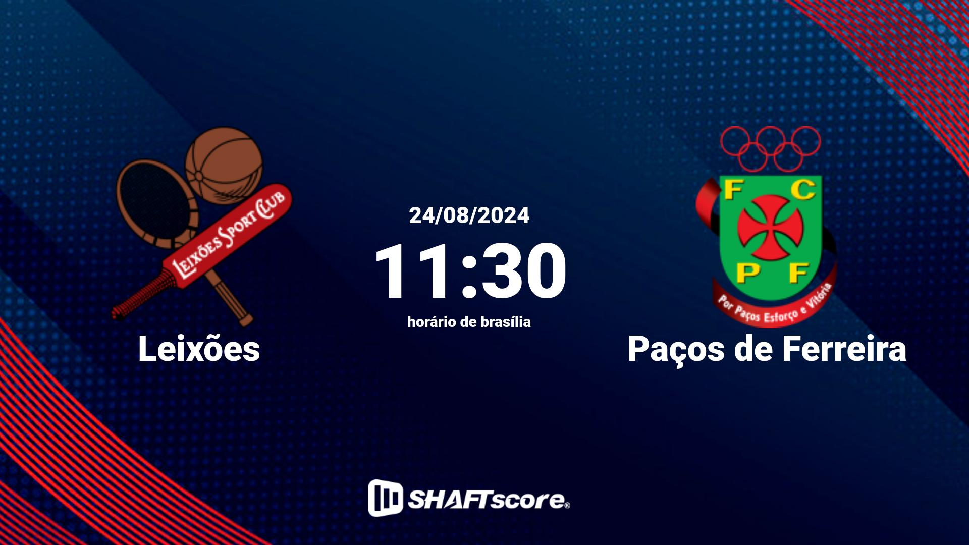 Estatísticas do jogo Leixões vs Paços de Ferreira 24.08 11:30